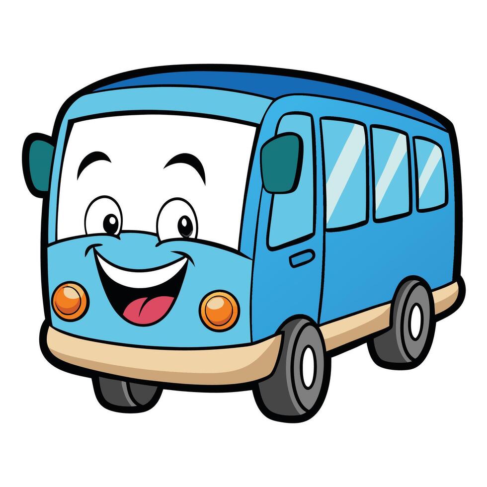 bus with smiling white background vector