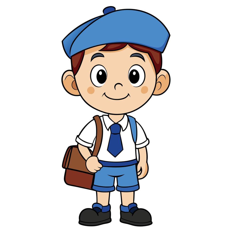 school boy white background vector