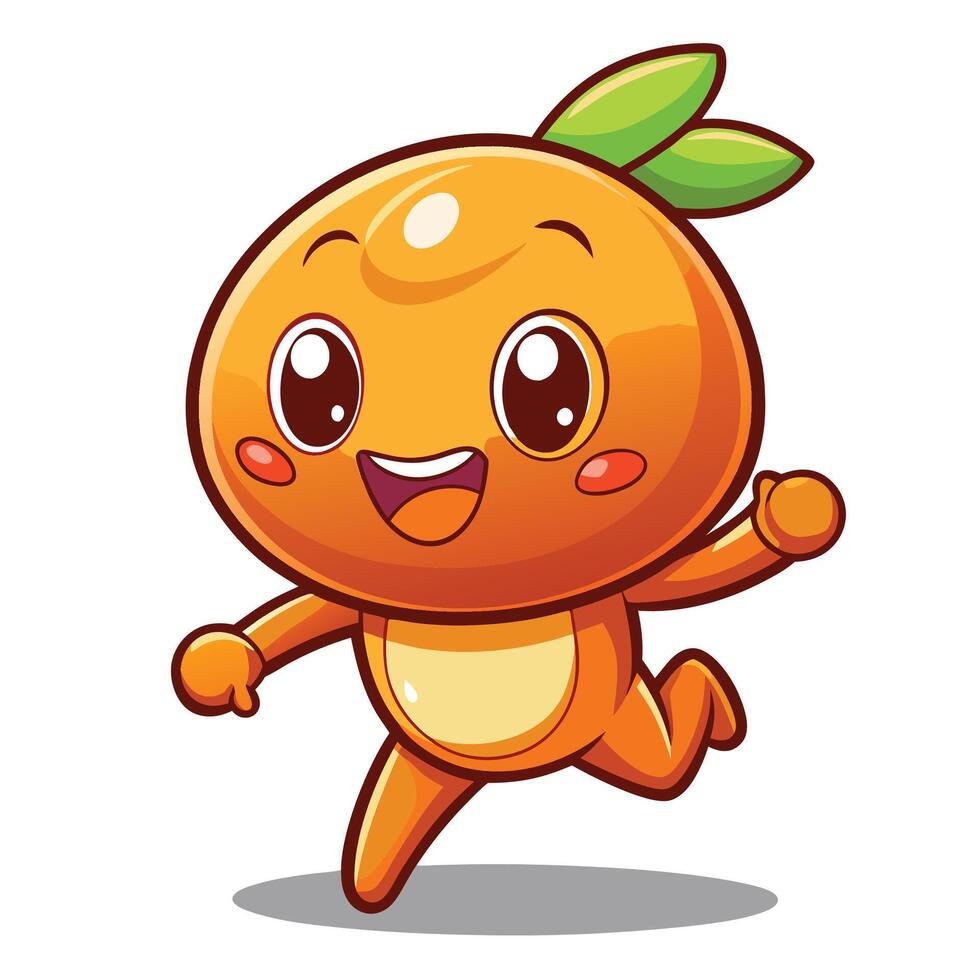 an orange character running with a smile vector