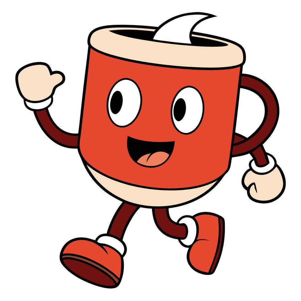 character running with a cup in his hand vector