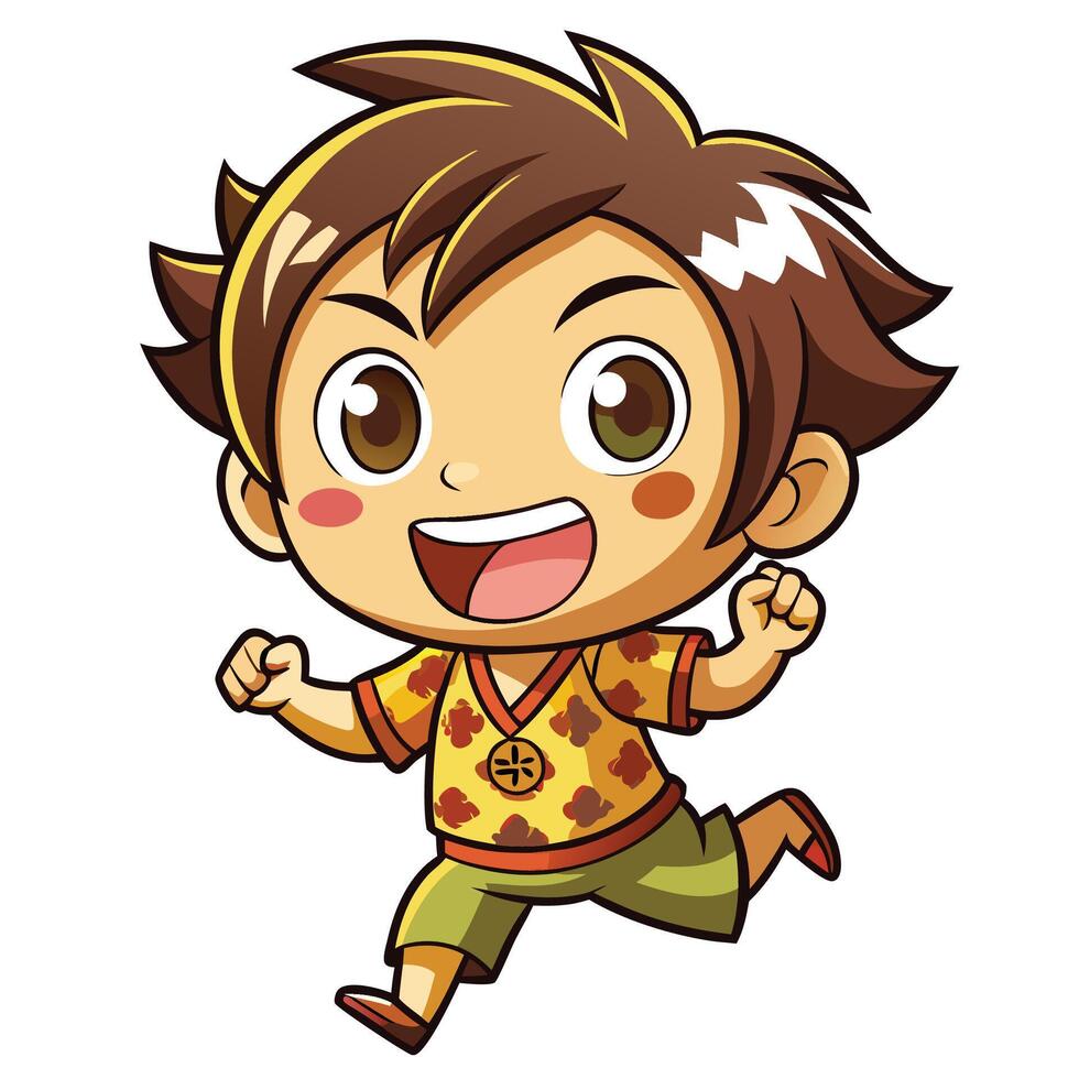 boy running with his arms outstretched vector