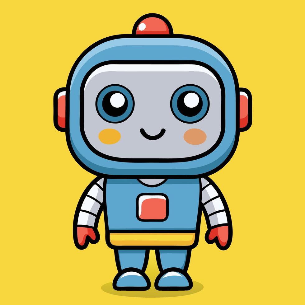 robot on a white background vector