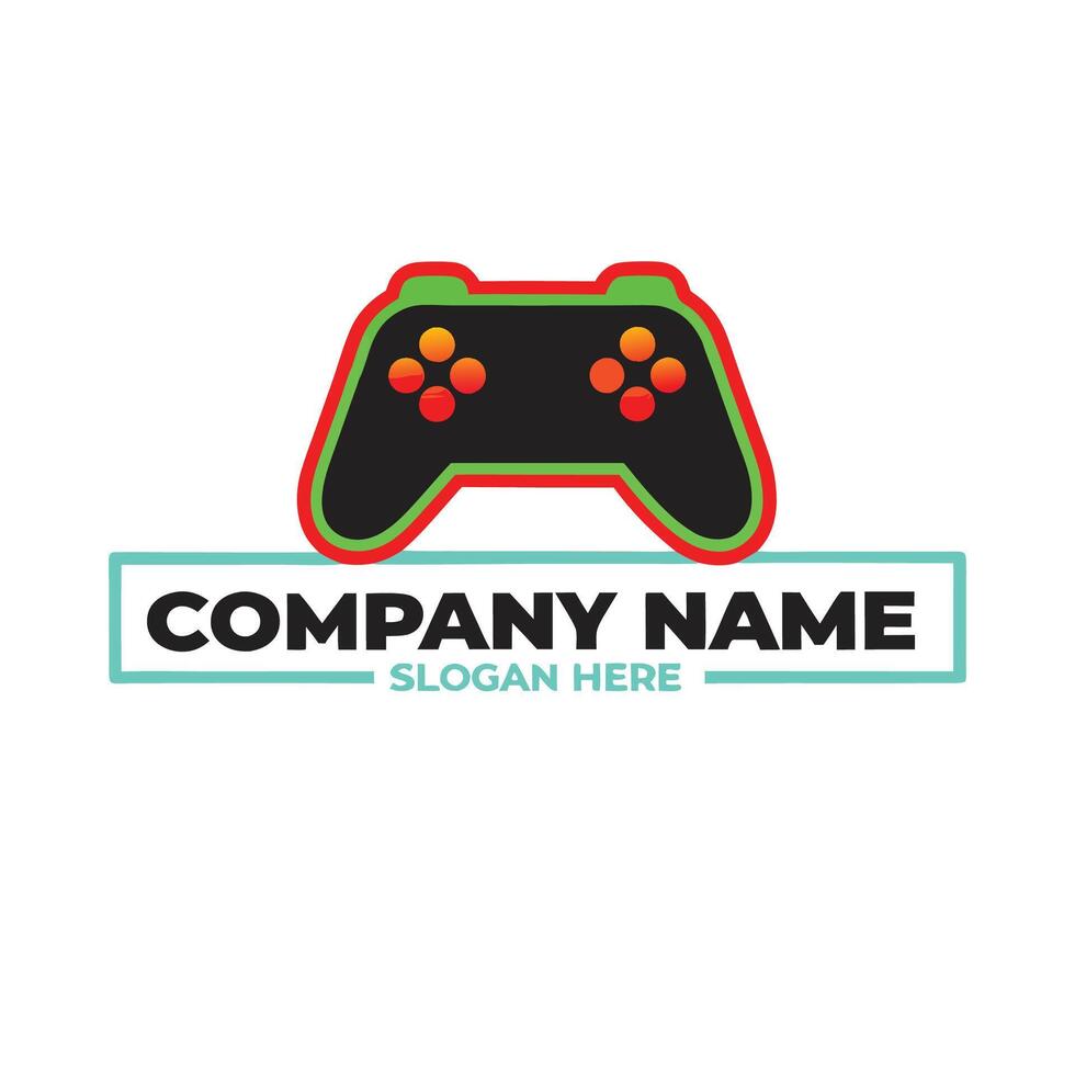 game controller logo design white background vector