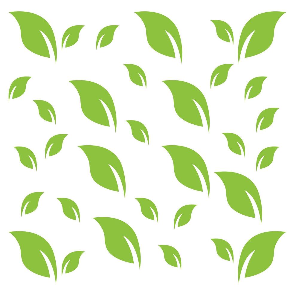 Seamless Pattern Simple Repeated Green Leaf Nature vector