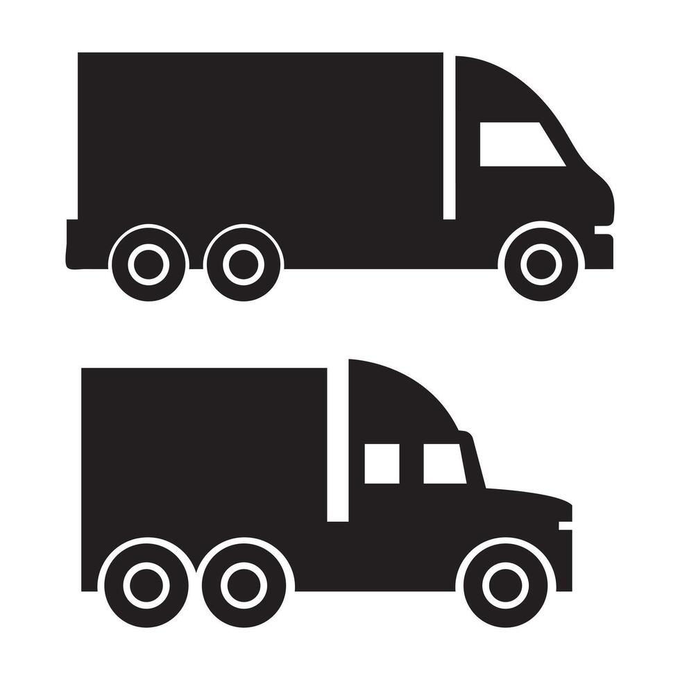 Truck icons clip art side view pointing to right vector