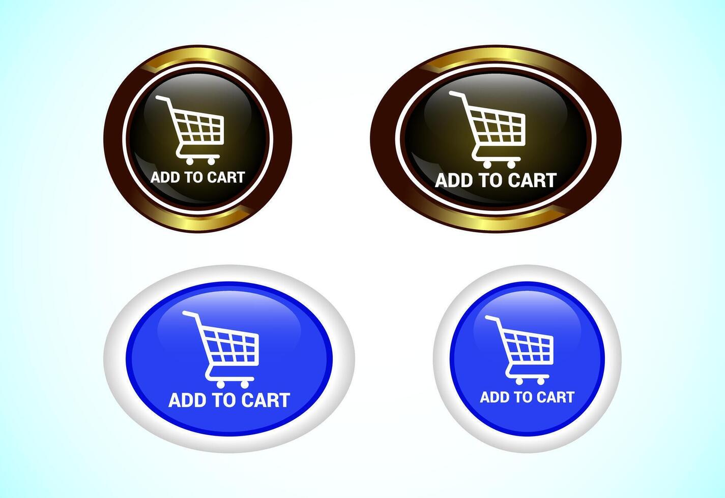 añadir a carro botón conjunto de diferente formas y colores. adecuado para móvil aplicación, y sitio web. compras carro, en línea compras vector