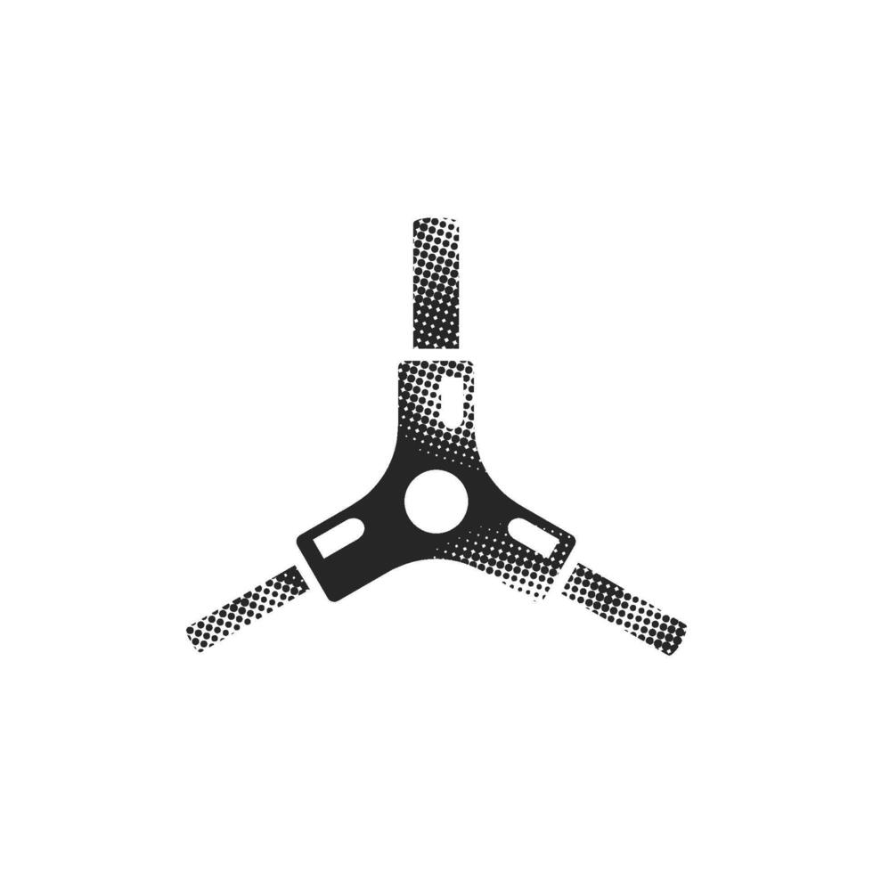 Allen key icon in halftone style. Black and white illustration. vector