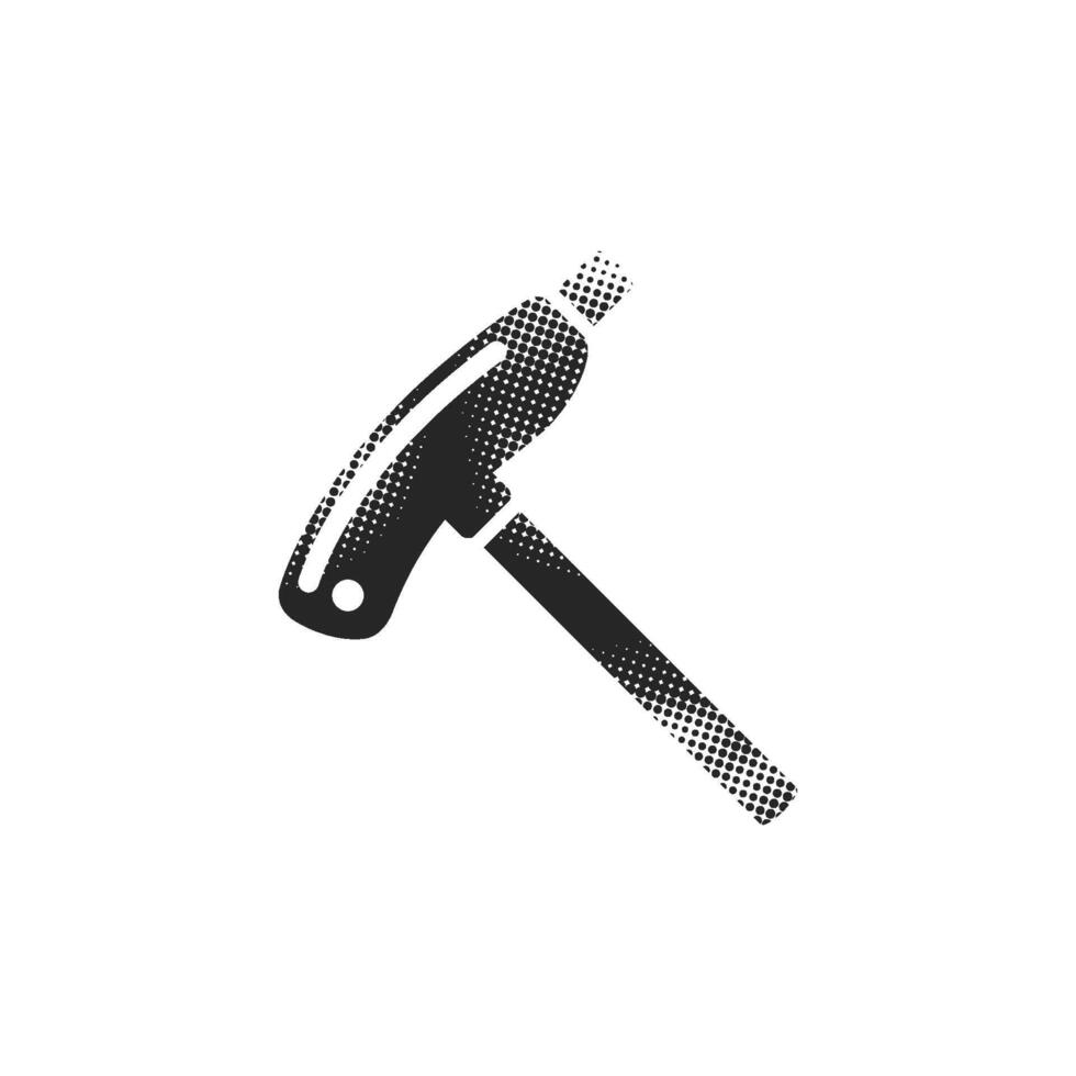 Allen key icon in halftone style. Black and white monochrome illustration. vector