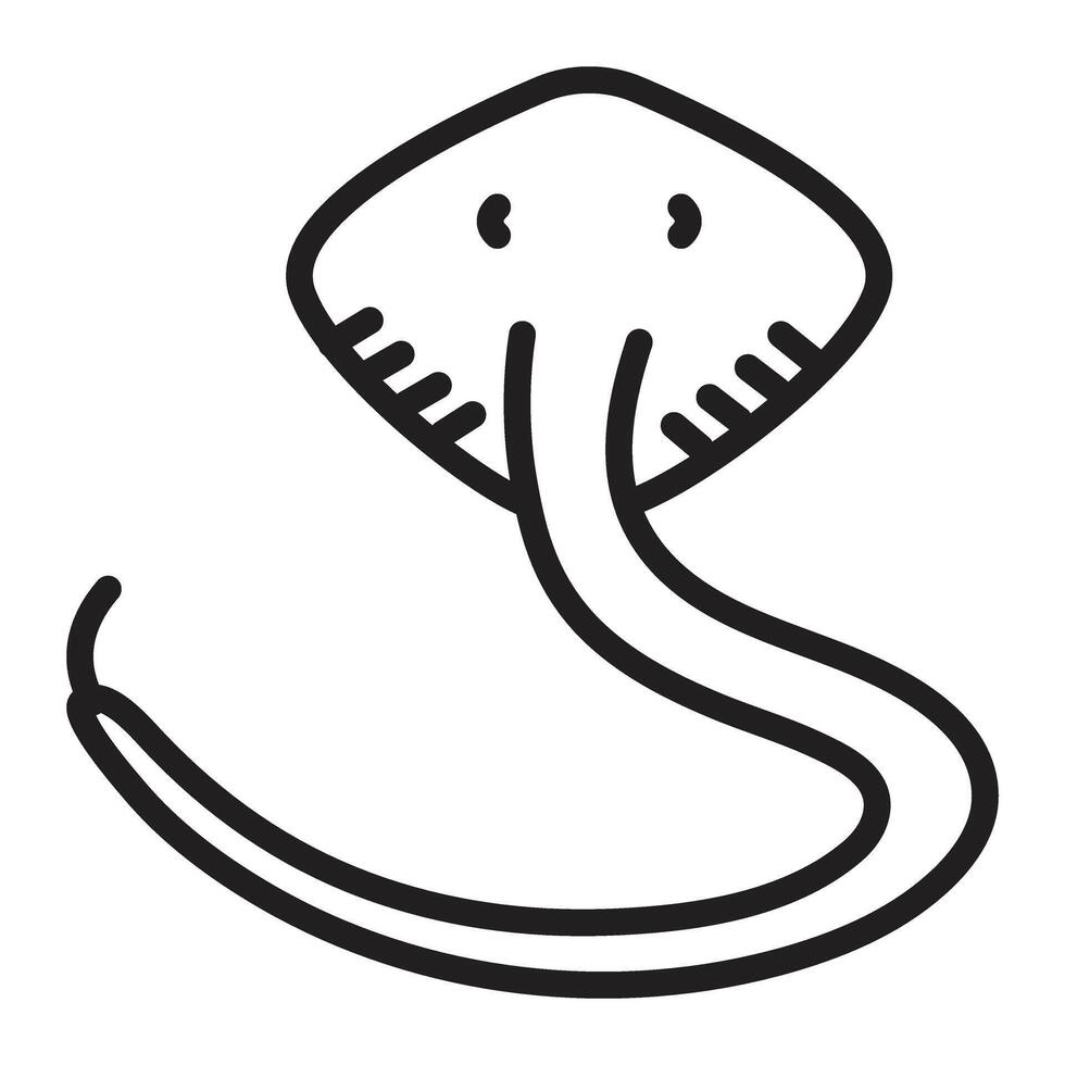 Black line stingray, monochrome nautical illustration, editable stroke sign vector