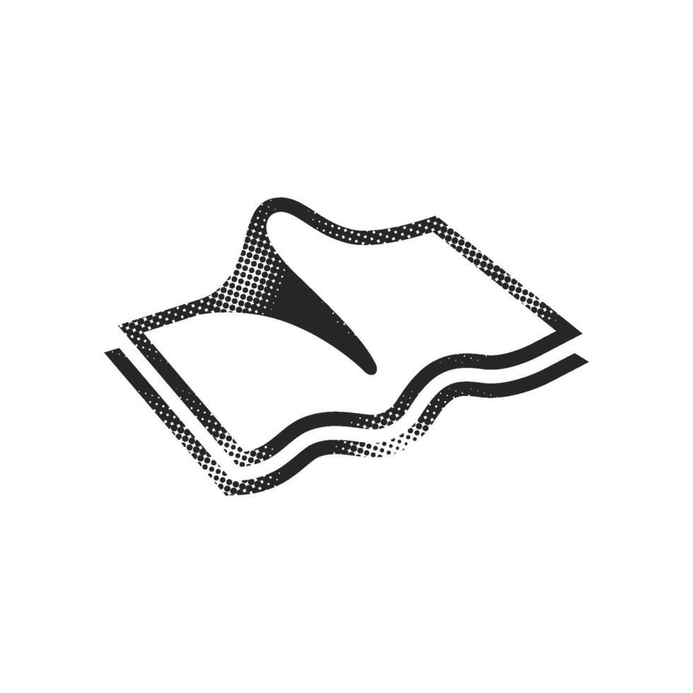 Cleaning cloth icon in halftone style. Black and white monochrome illustration. vector