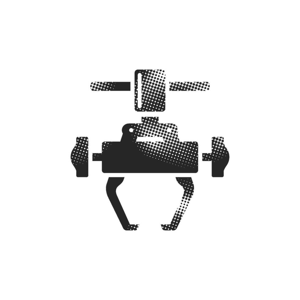 Bicycle tool icon in halftone style. Black and white monochrome illustration. vector