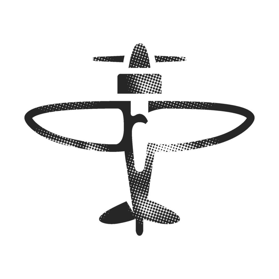 World War icon in halftone style. Black and white monochrome illustration. vector