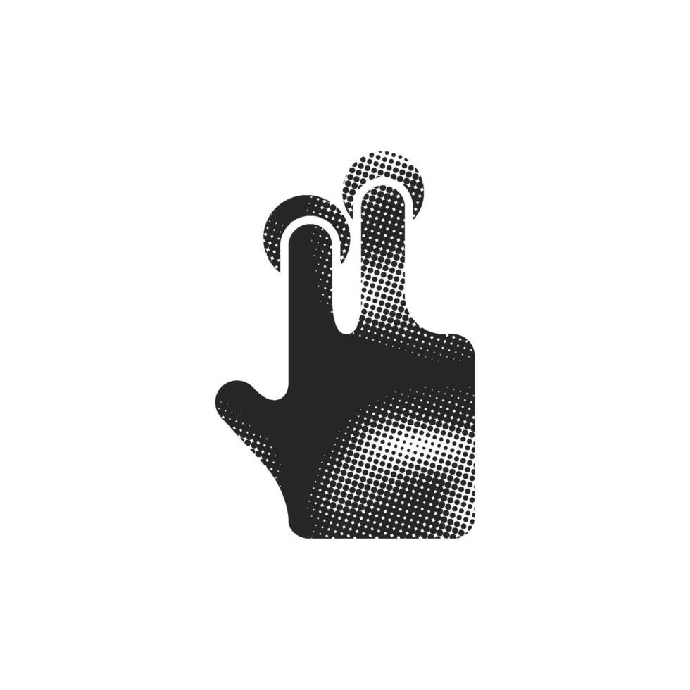 Finger gesture icon in halftone style black illustration vector