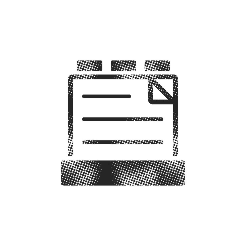 Medical records icon in halftone style. Black and white monochrome illustration. vector