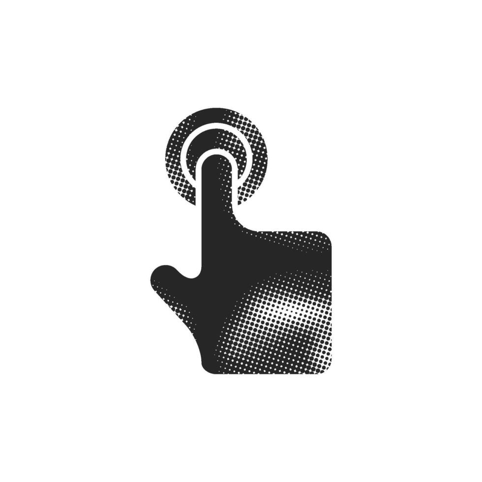 Finger gesture icon in halftone monochrome vector