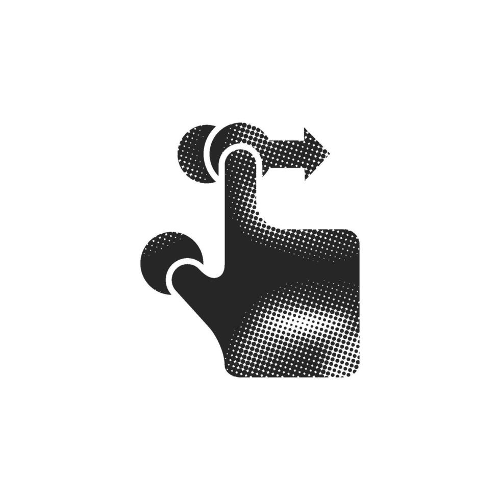 Finger gesture icon in halftone vector