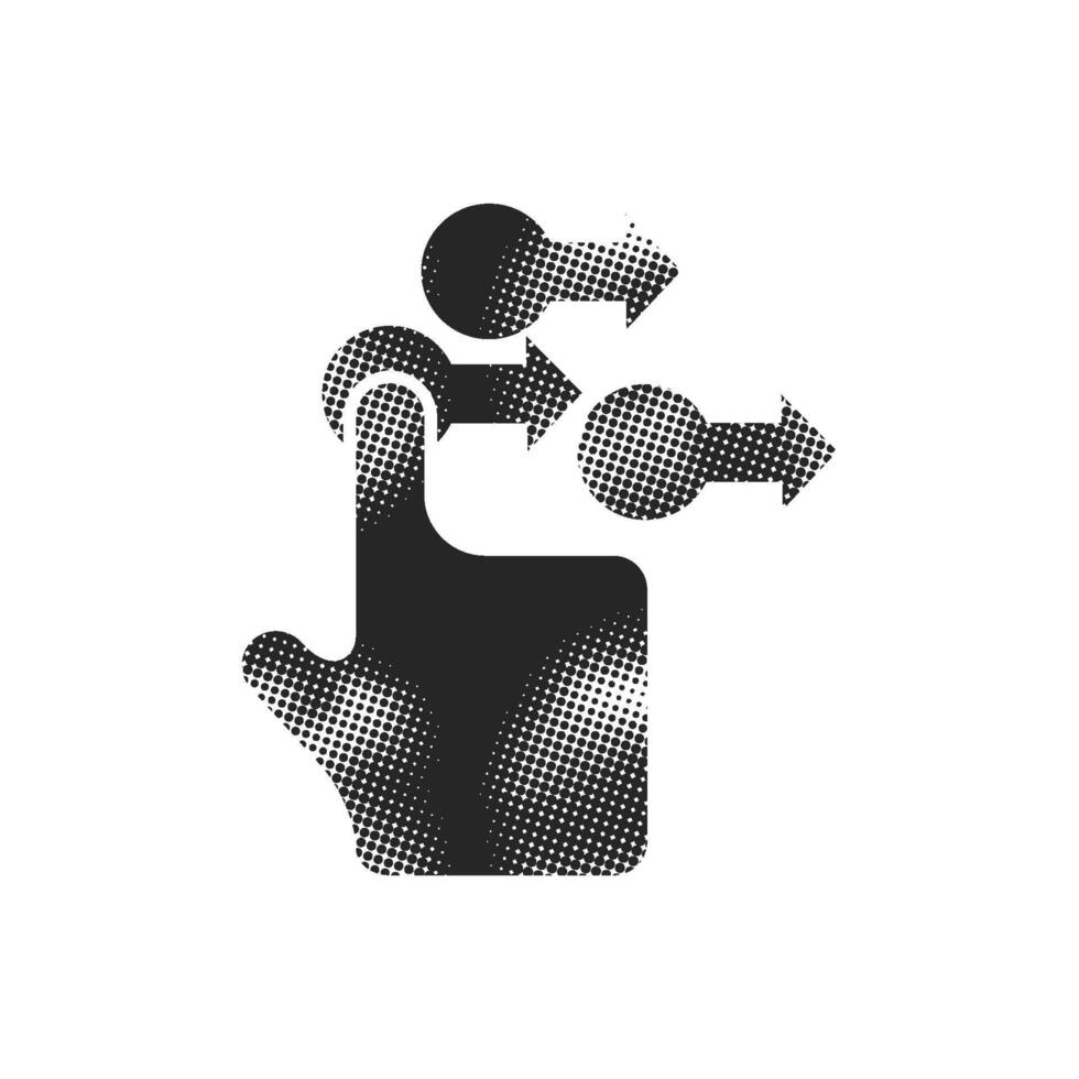 Finger gesture icon in halftone style black vector