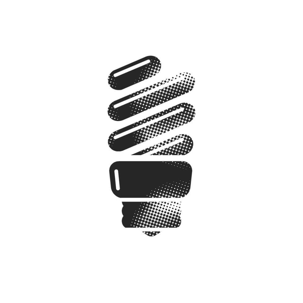 Light bulb icon in halftone style. Black and white monochrome illustration. vector