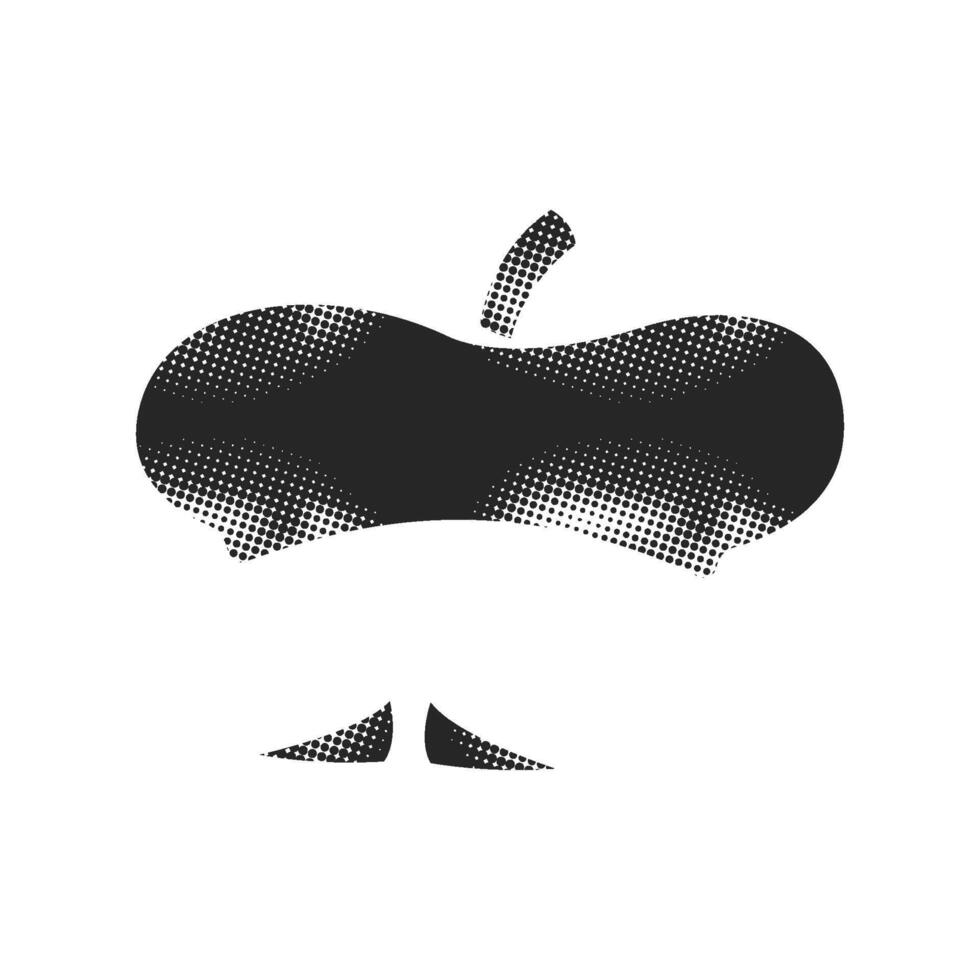 Painting artist beret and mustache icon in halftone style. Black and white monochrome illustration. vector