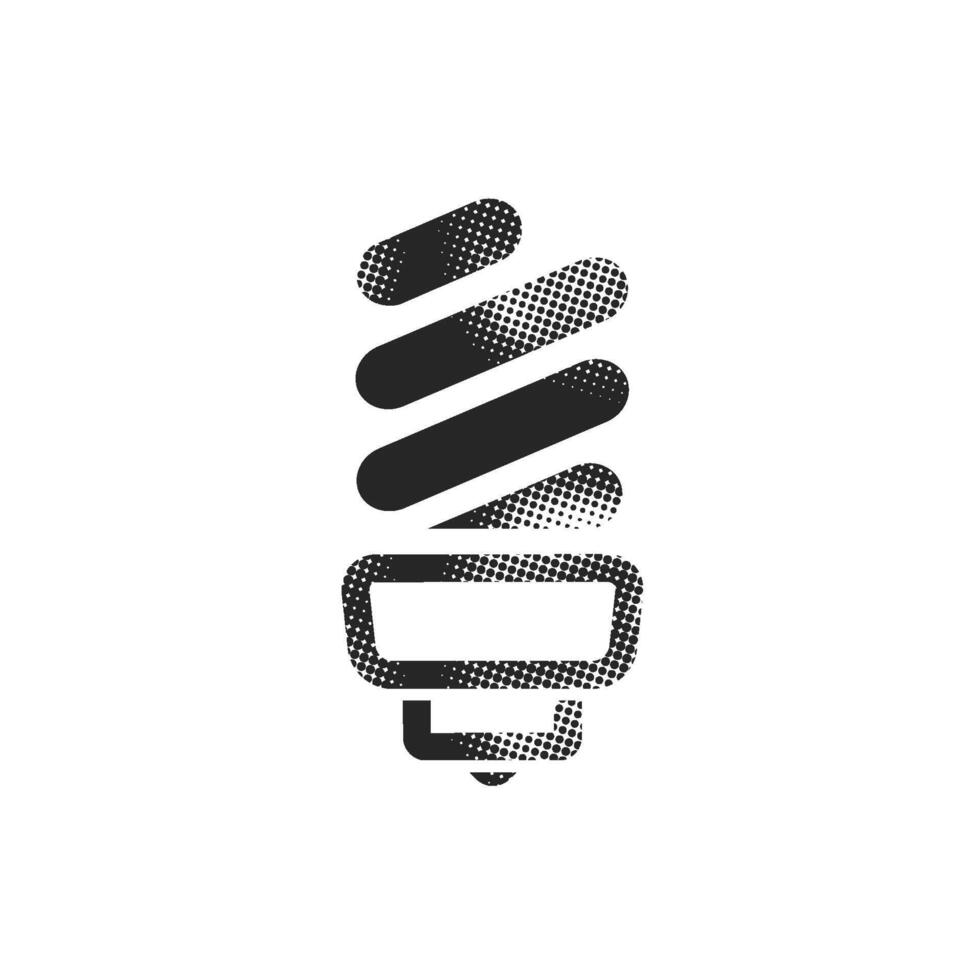 Light bulb icon in halftone style. Black and white illustration vector