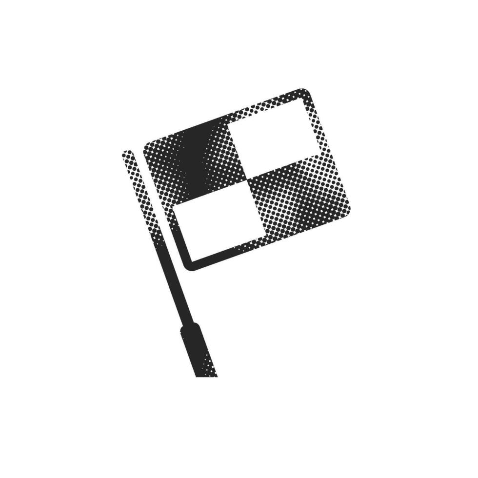 Lineman flag icon in halftone style. Black and white monochrome illustration. vector