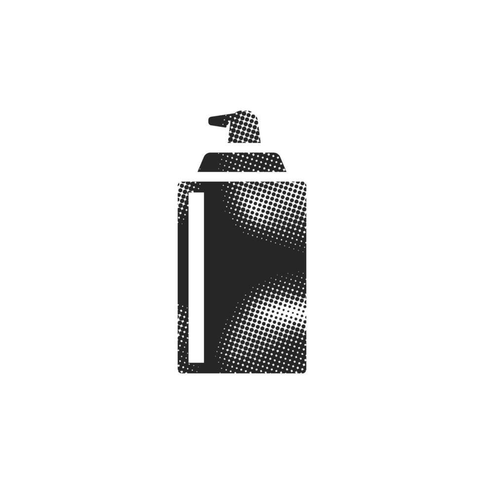 Liquid spray icon in halftone style. Black and white monochrome illustration. vector
