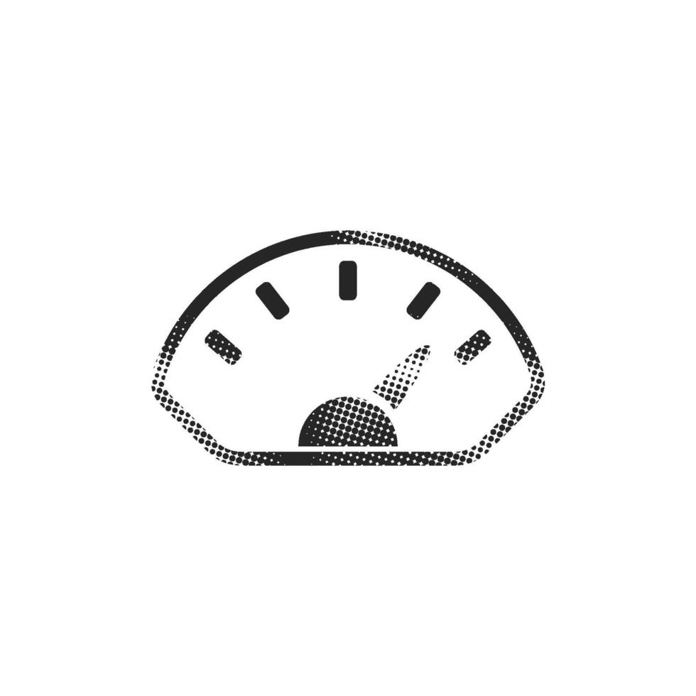 Dashboard icon in halftone style. Black and white monochrome illustration. vector