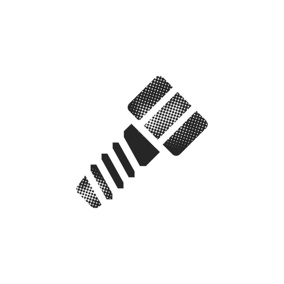 Screw icon in halftone style. Black and white monochrome illustration. vector