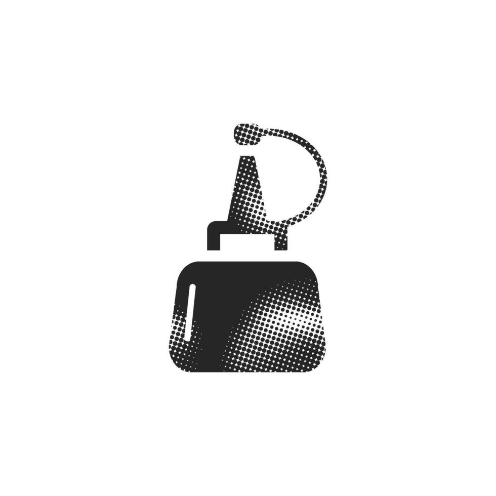 Ketchup bottle icon in halftone style. Black and white monochrome illustration. vector