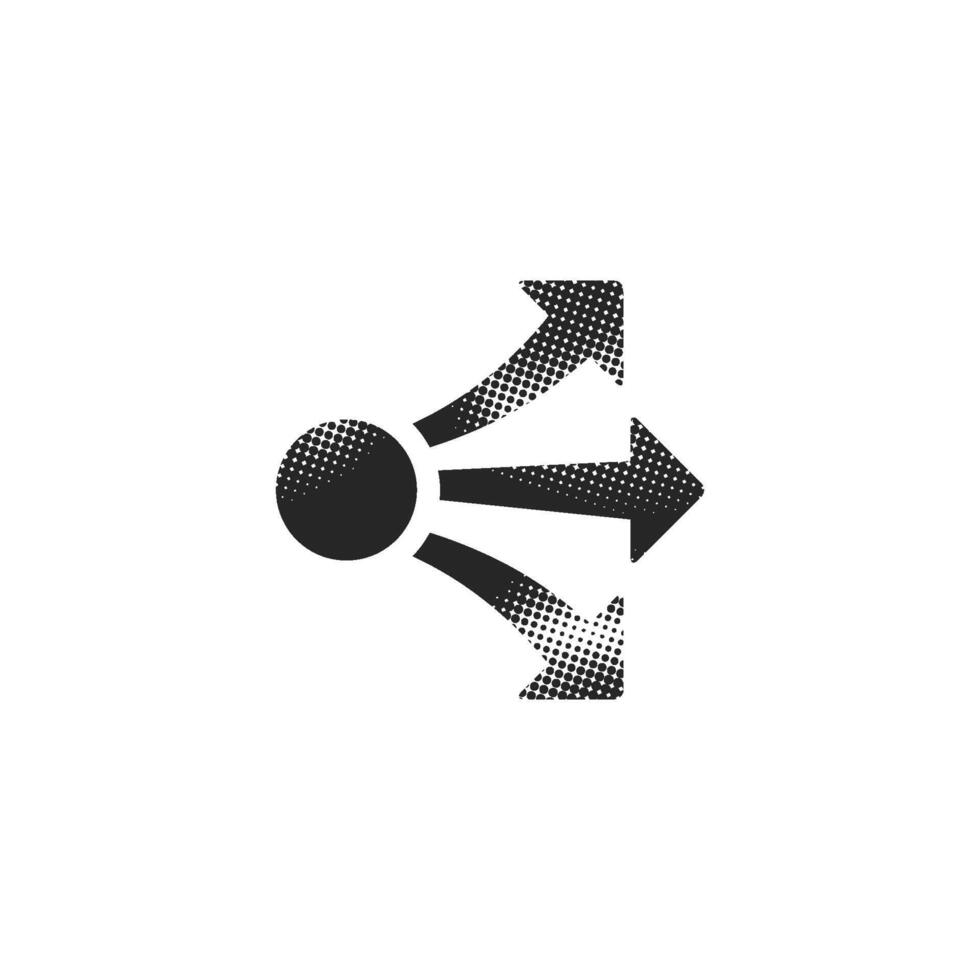 Propagate arrows icon in halftone style. Black and white monochrome illustration. vector