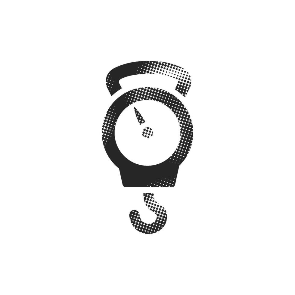 Fishing scale icon in halftone style. Black and white monochrome vector
