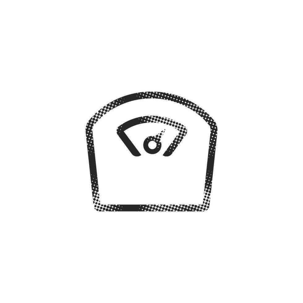 Fishing scale icon in halftone style. Black and white illustration. vector