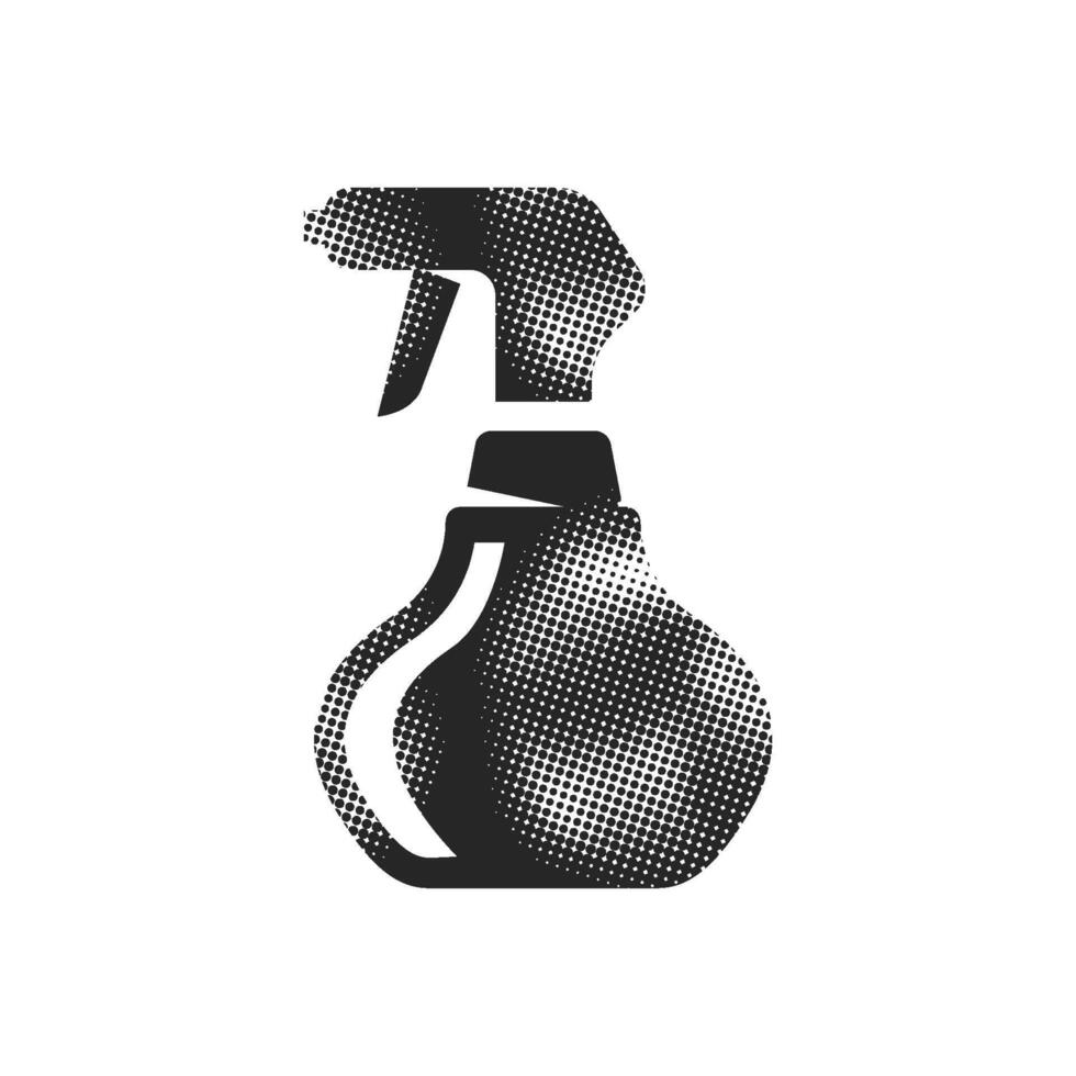 Sprayer icon in halftone style. Black and white monochrome illustration. vector