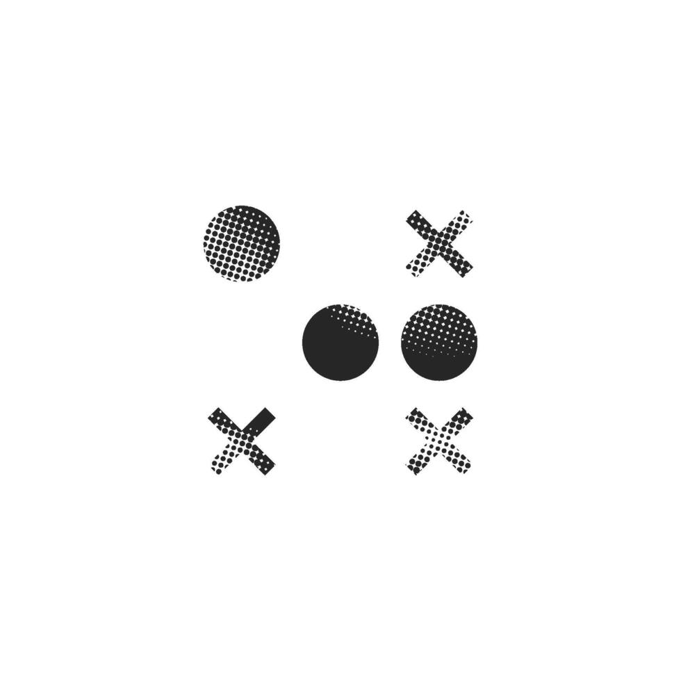 Strategy game icon in halftone style. Black and white monochrome illustration. vector
