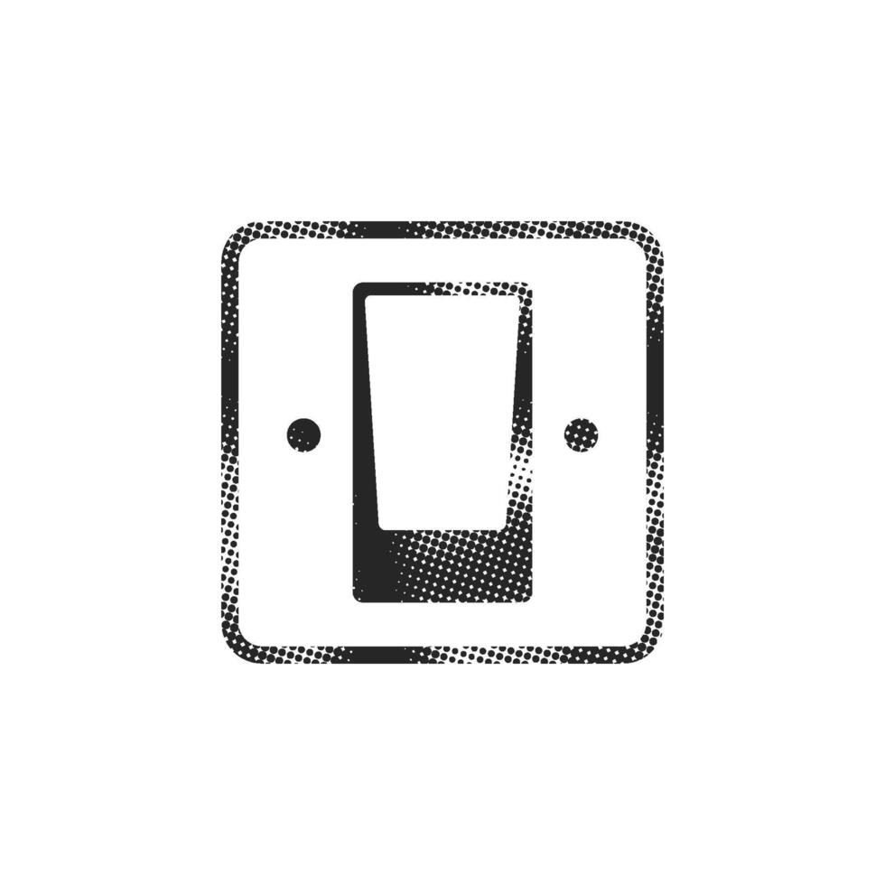 Electrical switch icon in halftone style. Black and white monochrome illustration. vector