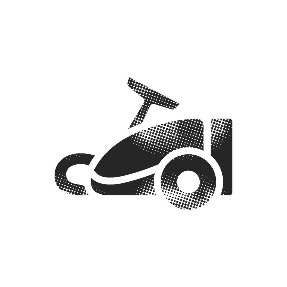 Vacuum cleaner icon in halftone style. Black and white monochrome illustration. vector