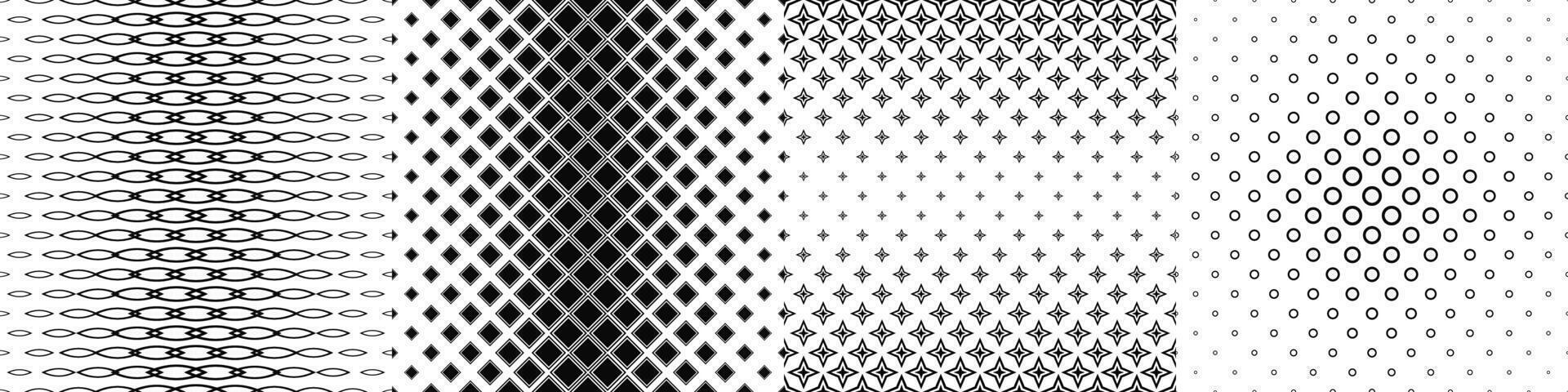Black and white pattern background bundle vector