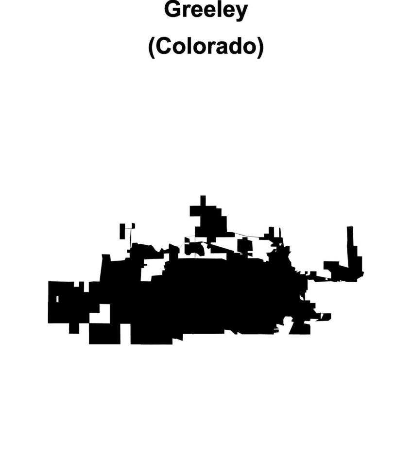 Greeley, Colorado blank outline map vector