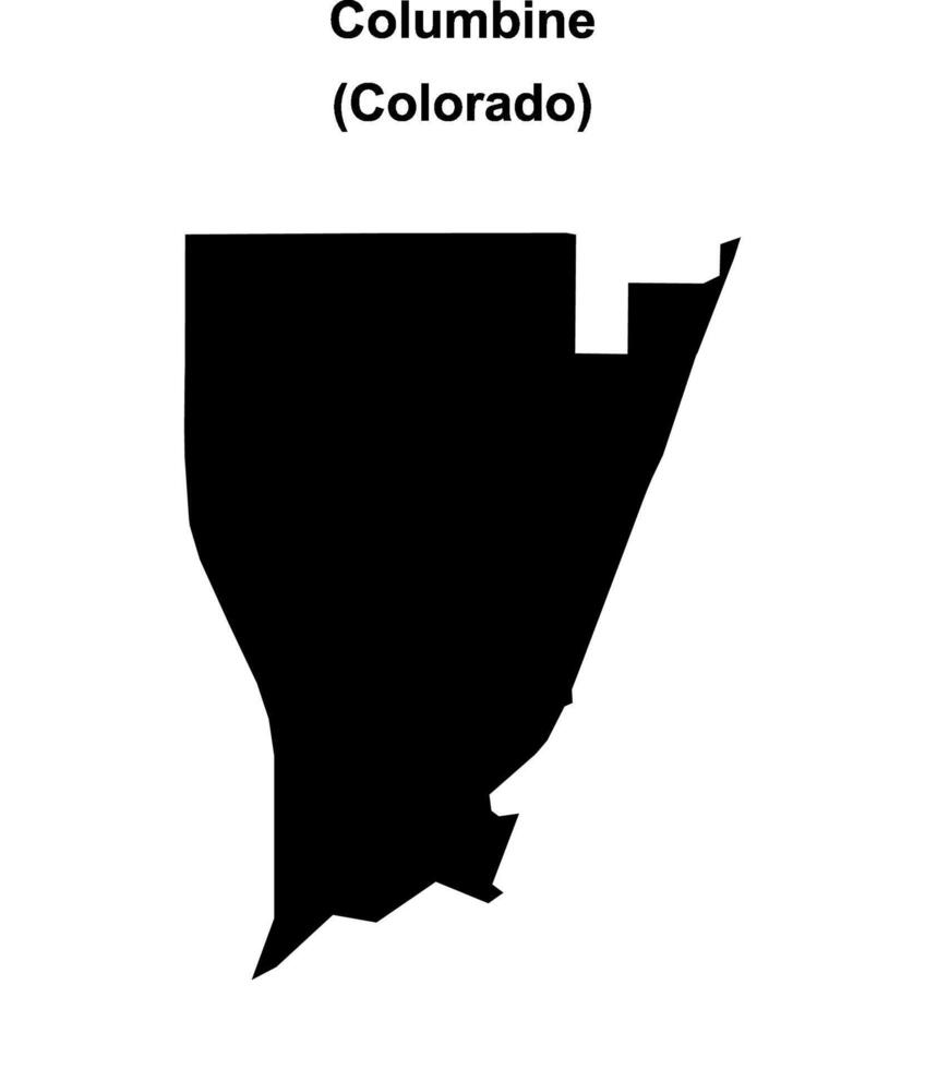 Columbine, Colorado blank outline map vector
