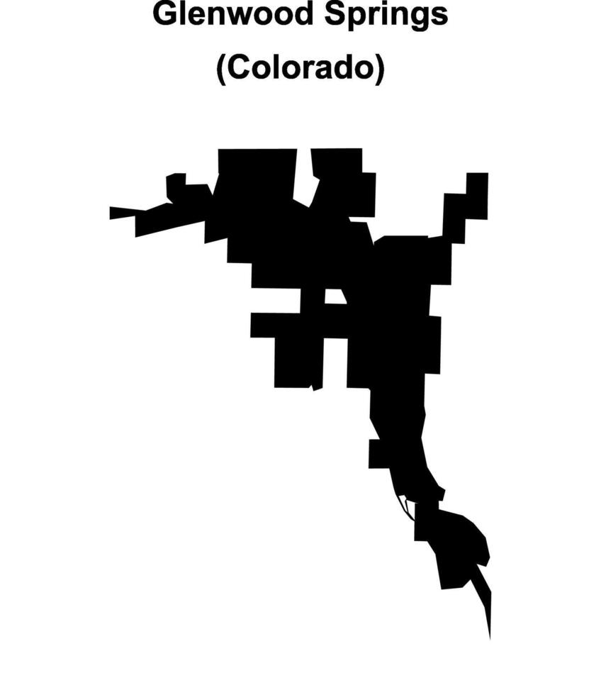 Glenwood Springs, Colorado blank outline map vector