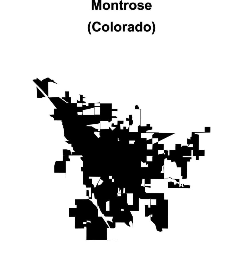 Montrose, Colorado blank outline map vector