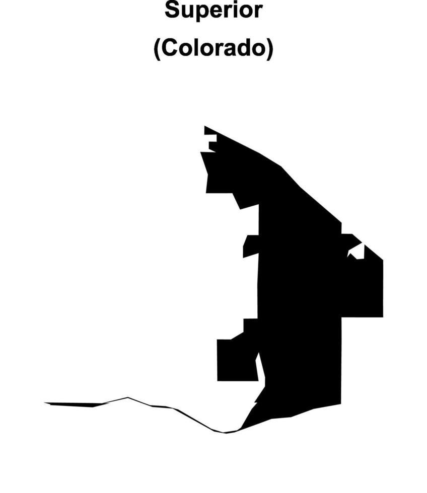 Superior, Colorado blank outline map vector