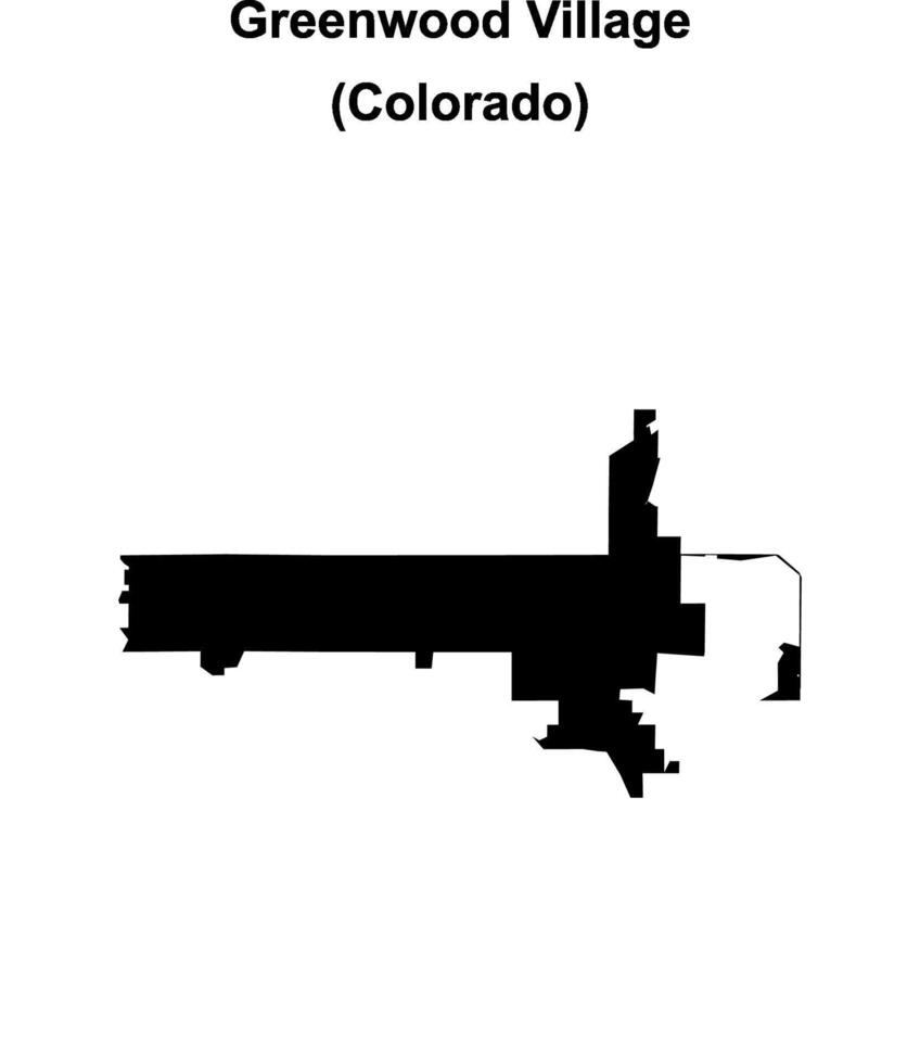 Greenwood Village, Colorado blank outline map vector