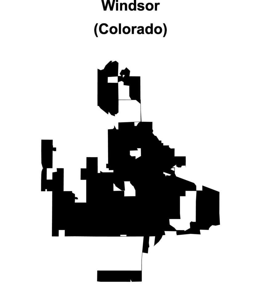 Windsor, Colorado blank outline map vector