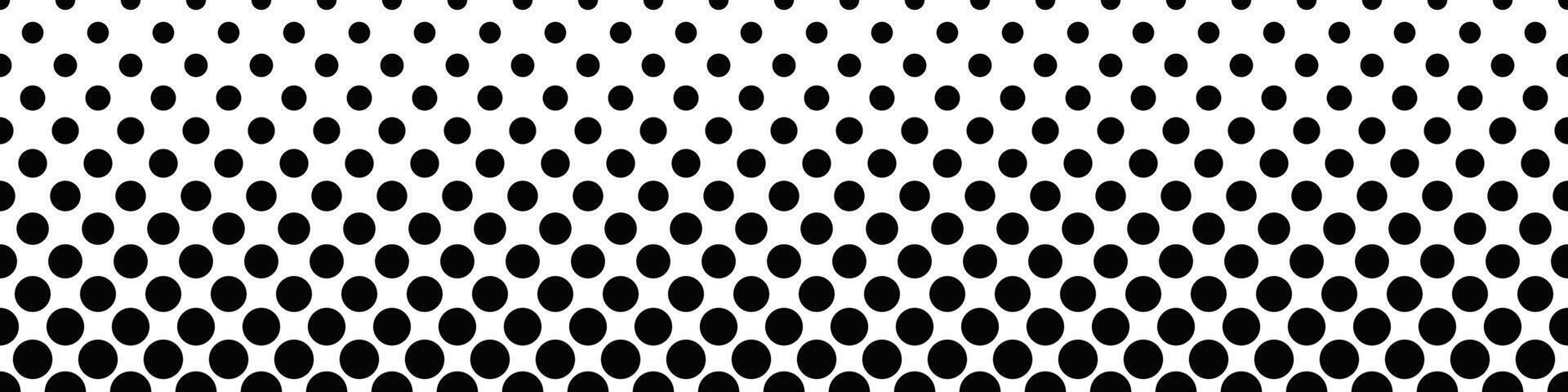 Abstract wide black and white dot pattern header background vector
