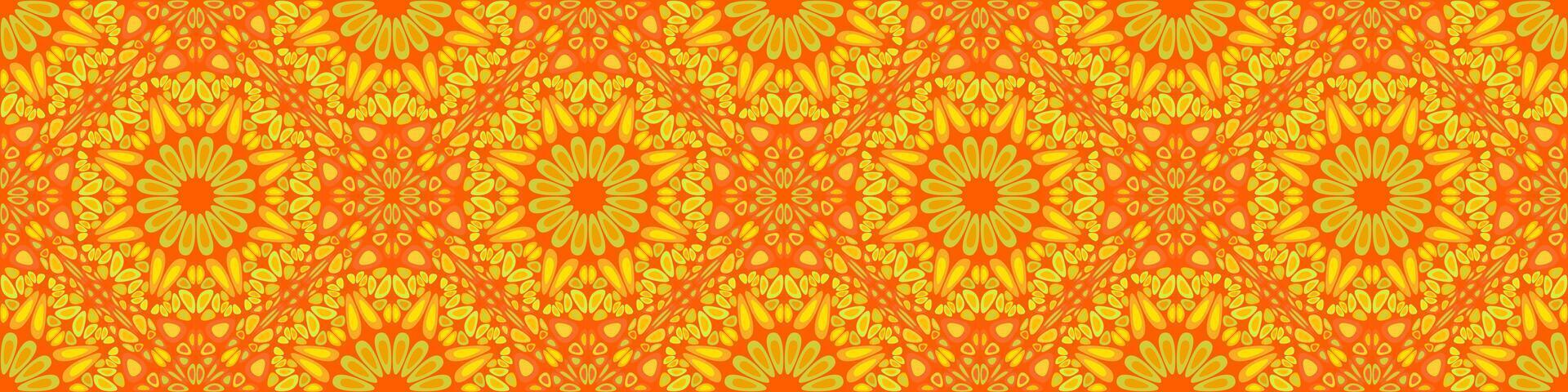 Bohemian wide geometrical floral mandala ornament pattern background vector