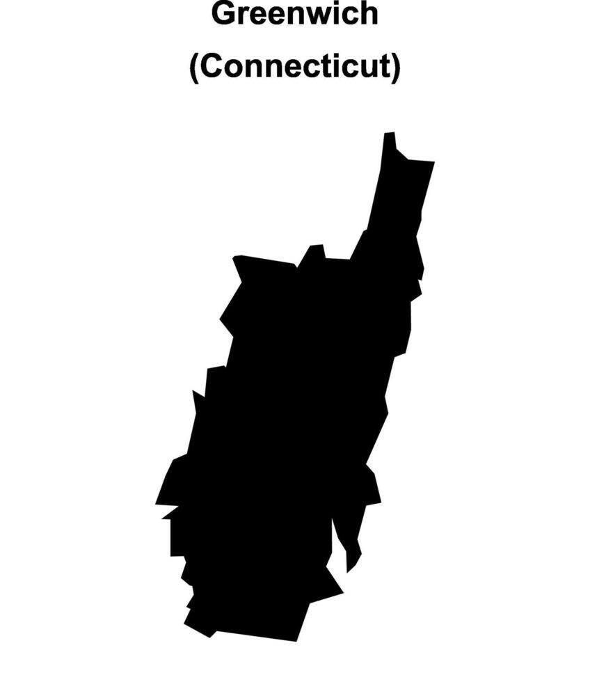 Greenwich, Connecticut blank outline map vector