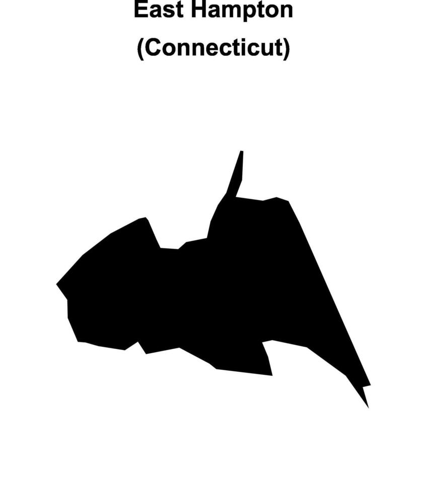 East Hampton, Connecticut blank outline map vector