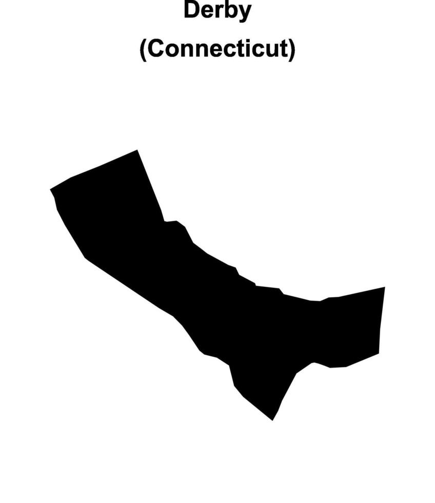 Derby, Connecticut blank outline map vector