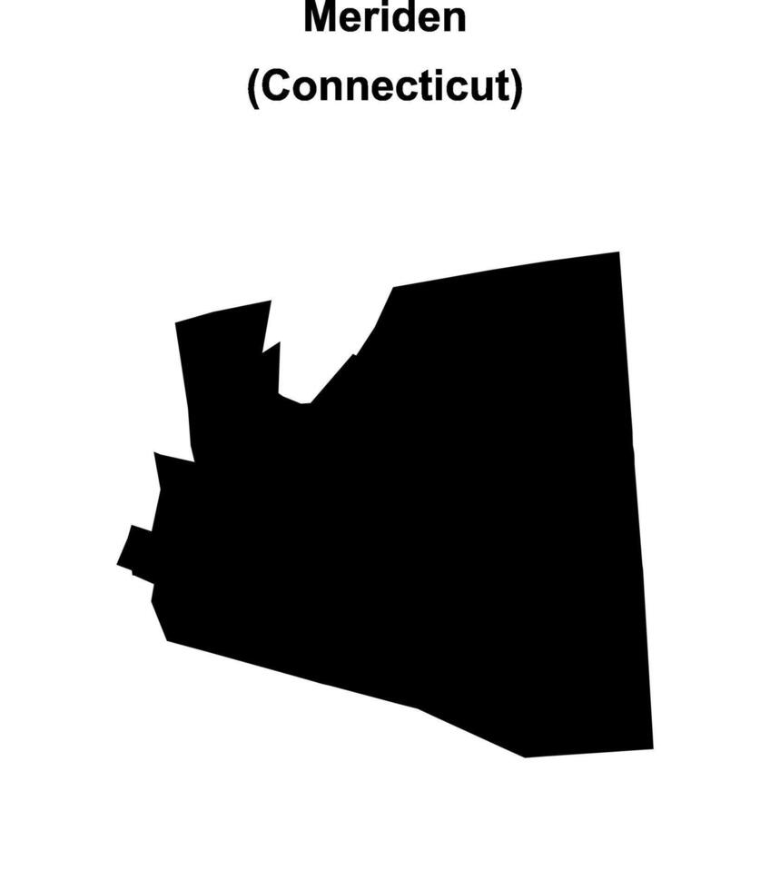 Meriden, Connecticut blank outline map vector